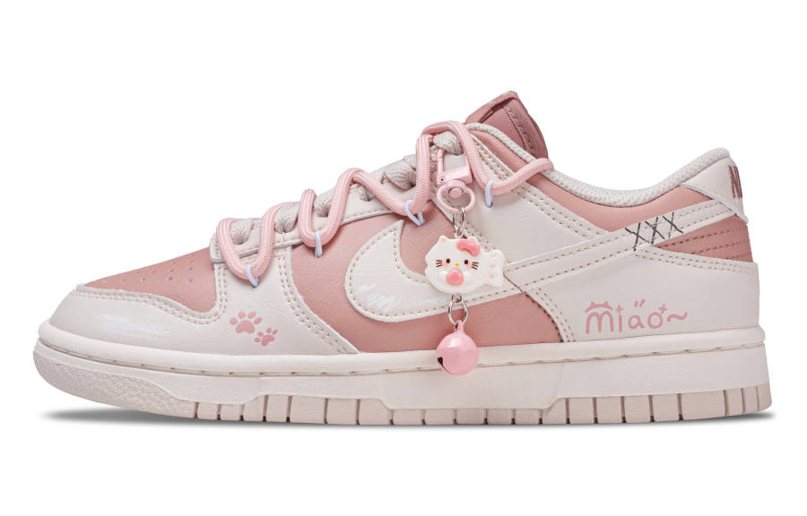 Nike Nike Dunk Love Words Fabric Cushioning Slip Resistant Low top Skateboard Shoes Women's White Pink
