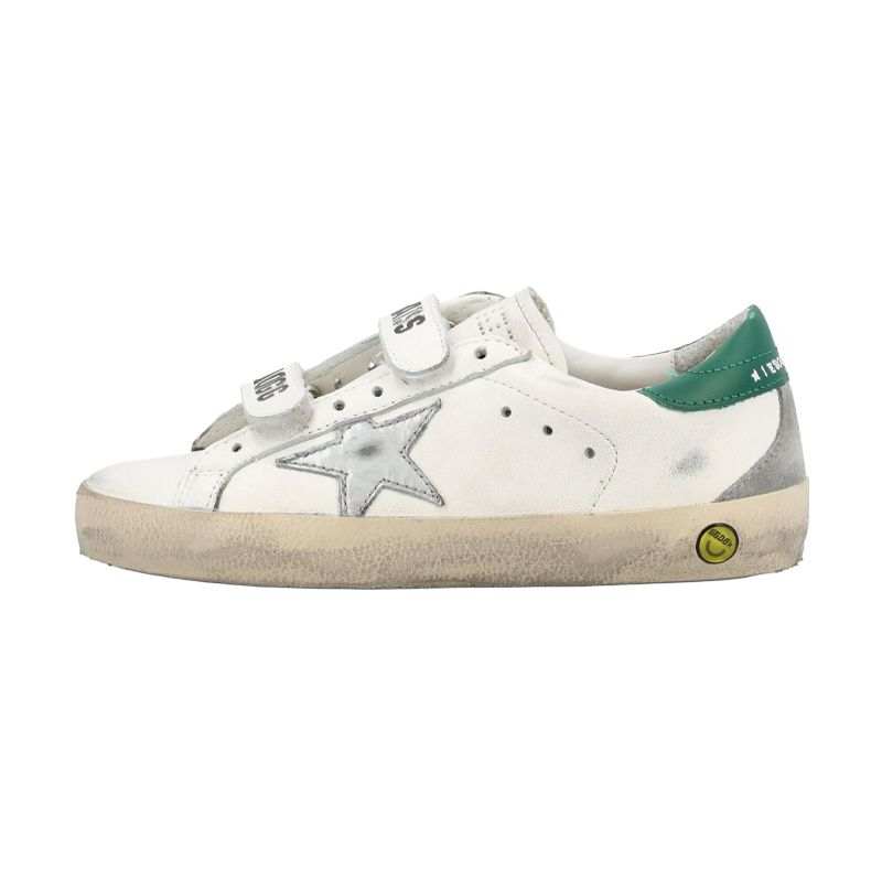 Golden Goose Old School Leather Low top Stylish Skateboarding Shoes White Green Kids'