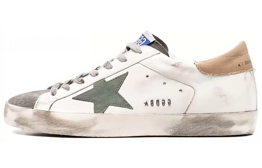 Golden Goose Super-Star White Beige Green