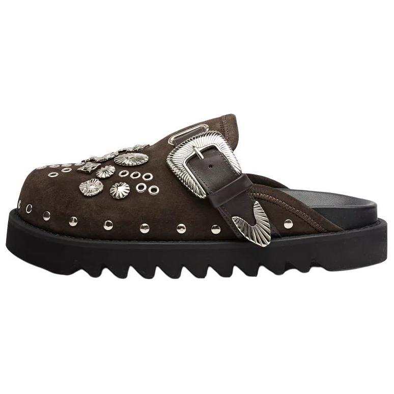Toga Pulla Rubber Sole Closed Toe Slippers Women's Brown