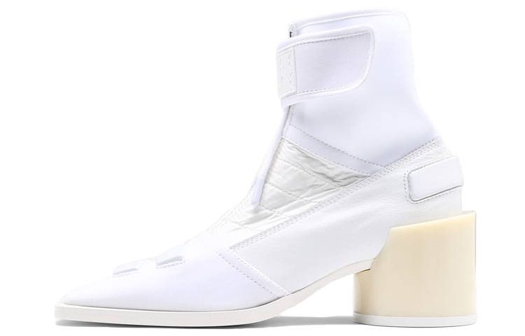 MM6 Maison Margiela Replic Leather Ankle Boots Women's White