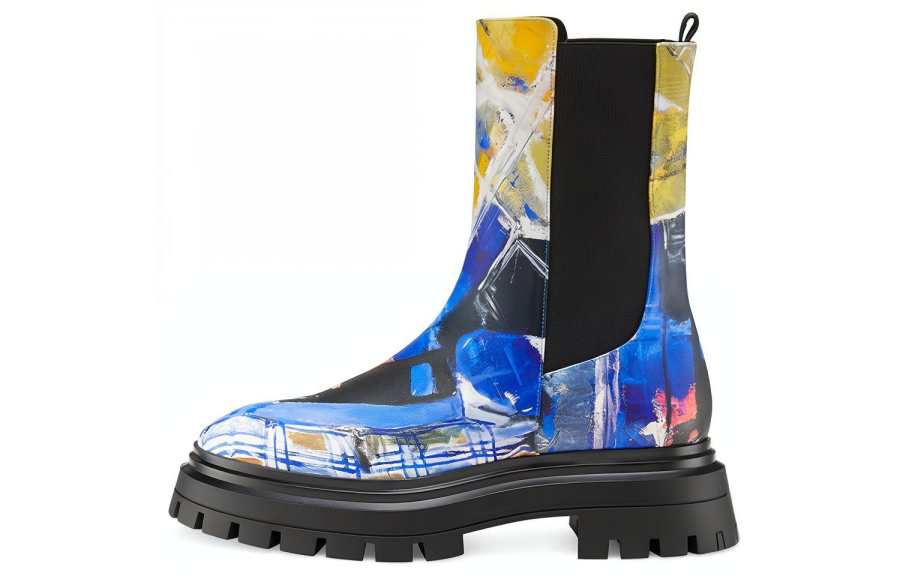 Stuart Weitzman KIDSUPER x Stuart Weitzman/SW Bedrord Leather Short Chelsea Boots Women's Multicolor