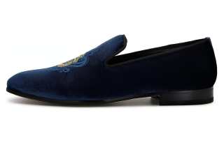 Billionaire Crest-motif Velvet Loafers