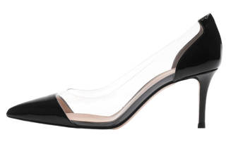 GIANVITO ROSSI PVC Leather Slim Heel High Heels 7cm Women's Black