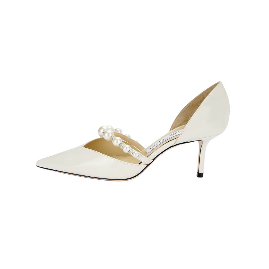 Jimmy Choo Aurelie 65 Slim Heel High Heels 6.5cm Women's Latte White