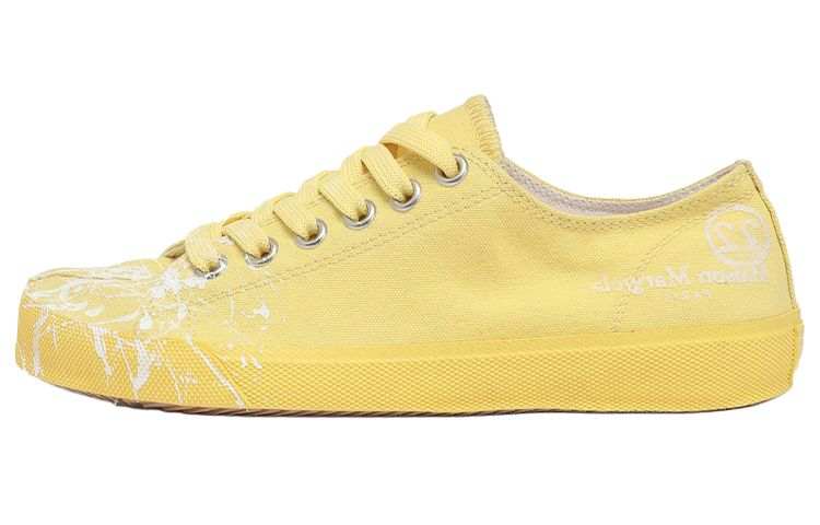 Maison Margiela Tabi Paint Low top Stylish Skateboarding Shoes Women's Yellow