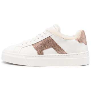 Santoni rhinestone-embellished leather sneakers Women's