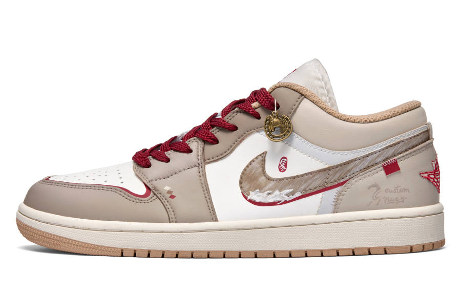 Jordan Jordan Air Jordan 1 Golden Horse New Year MONE Manufacturing Abrasion Resistant Abrasion Resistant Low top