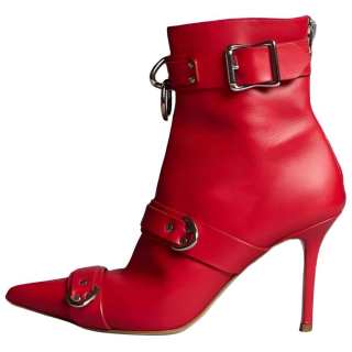 R13 Leather Ankle Boots 9.5cm Women's Red