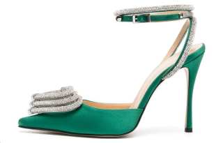 MACH & MACH Triple Heart 110mm Crystal-embellished Pumps