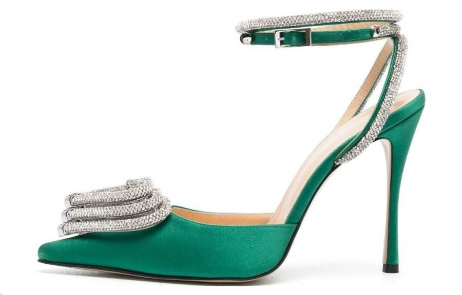 MACH & MACH Triple Heart 110mm Crystal-embellished Pumps