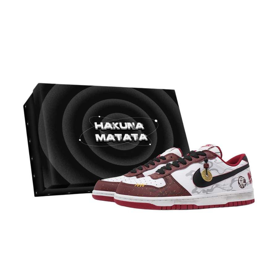 Nike Nike Big Red Rabbit Gift Box Edition Abrasion Resistant Breathable Low top Skateboard Shoes Men's Black Red