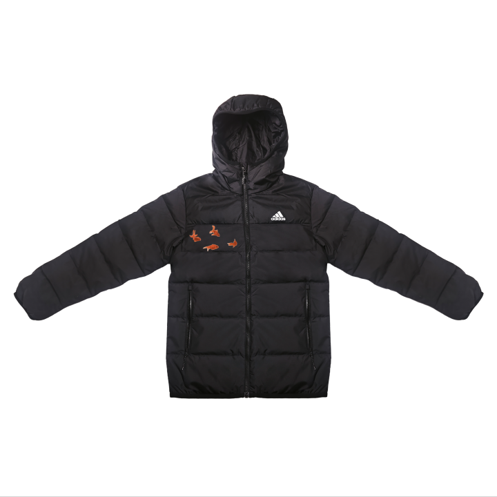 Adidas Adidas Down Jackets Unisex Black Hooded Moderate Puffer Jacket