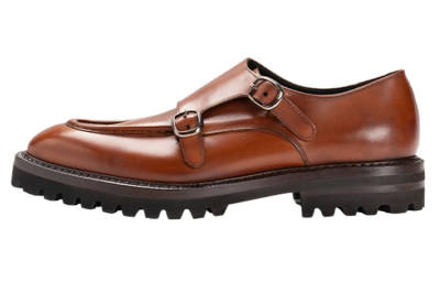 FRANCESCHETTI Top Grain Cow Leather Casual Shoes Men's Brown