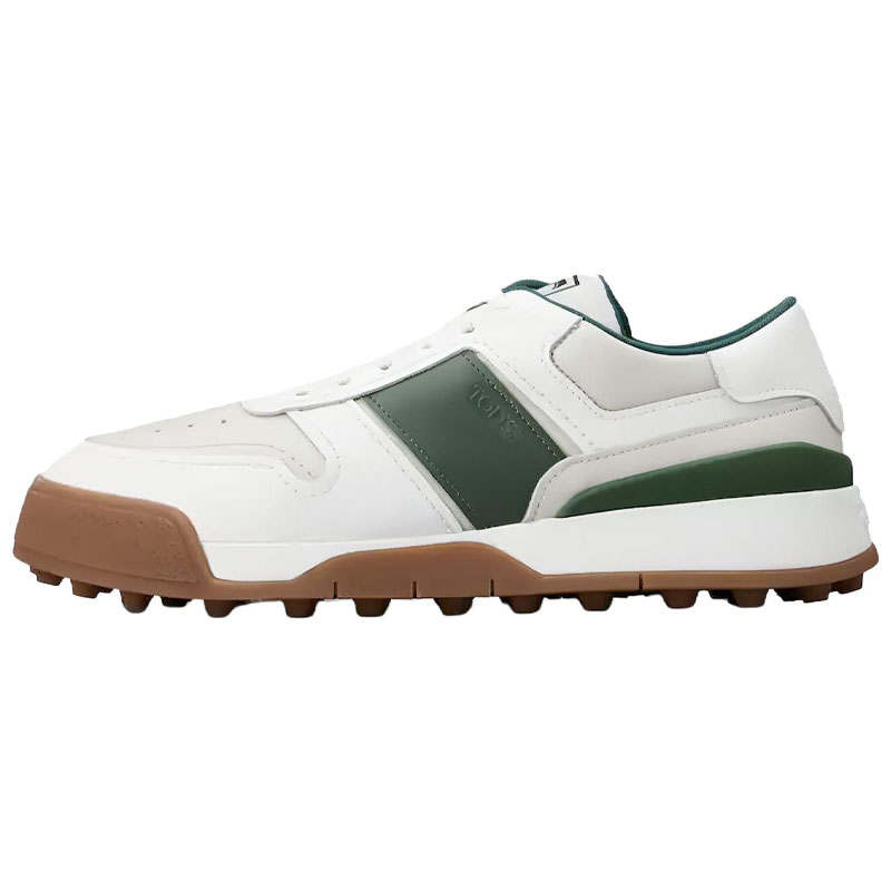 TOD'S Leather Low top Skateboard Shoes Men's White Green