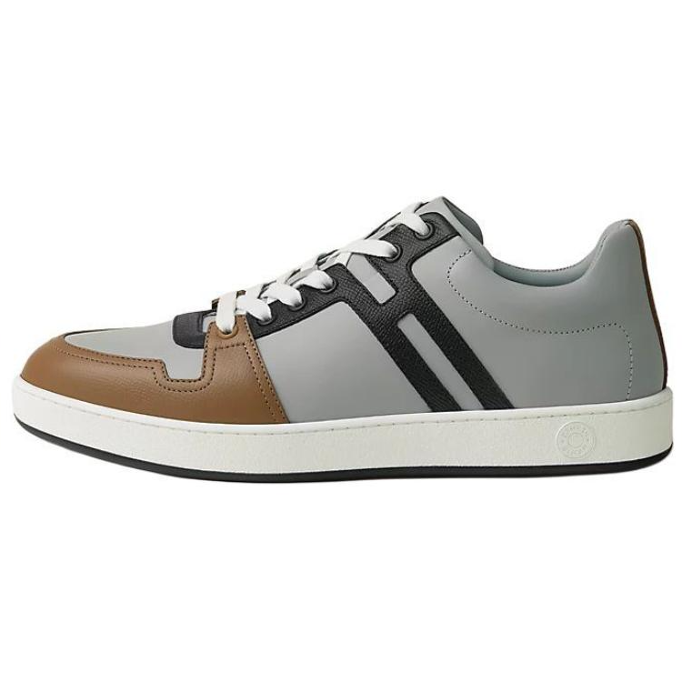 HERMES HERMES Join Low top Skateboard Shoes Men's Gray Brown