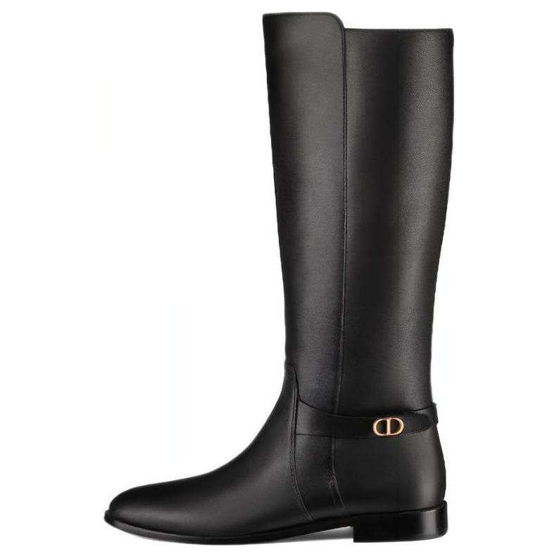 DIOR DIOR Empreinte Leather Knee high Boots Women's Black