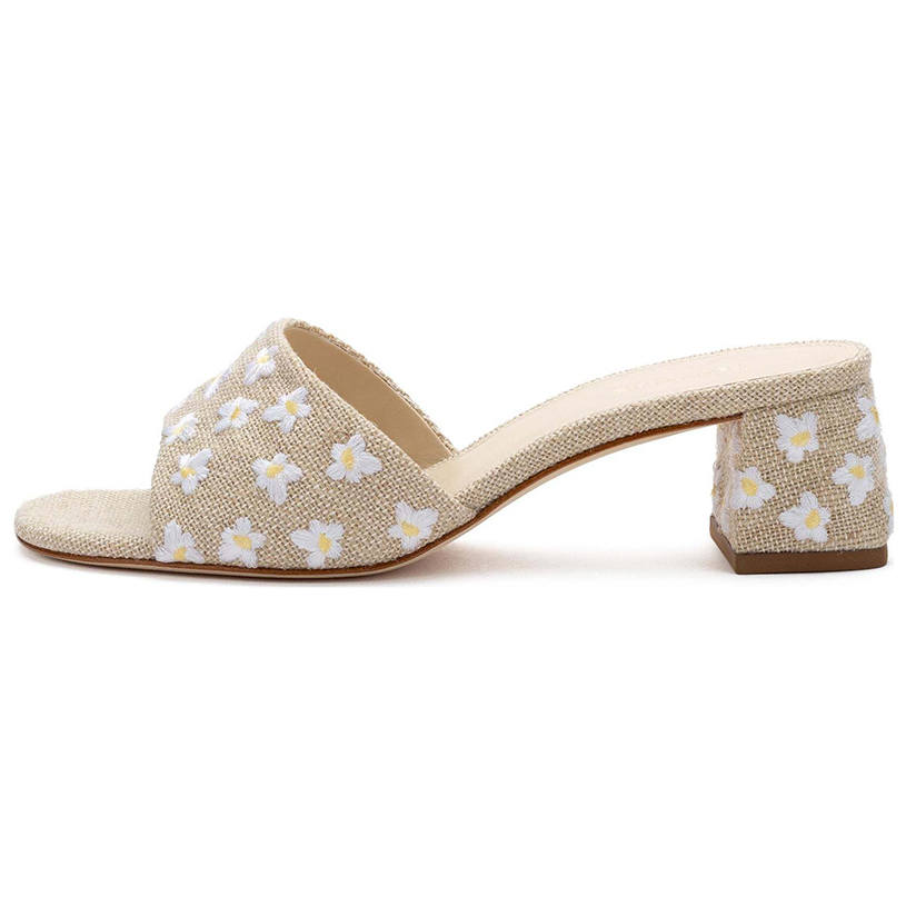 Larroude Floral-embroidered 45mm Mules