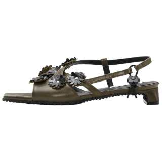 CECILIE BAHNSEN Arna PU Leather One Strap Sandals Women's Green
