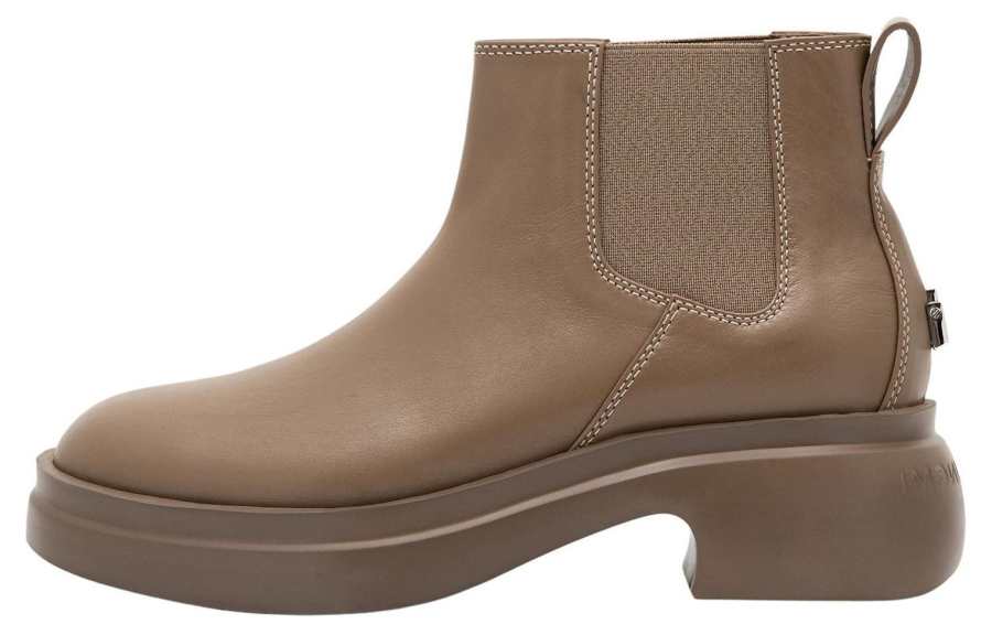 WOOYOUNGMI Leather Short Chelsea Boots Men's Beige