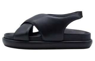 GIA BORGHINI Fernande Leather Casual Sandal Women's Black