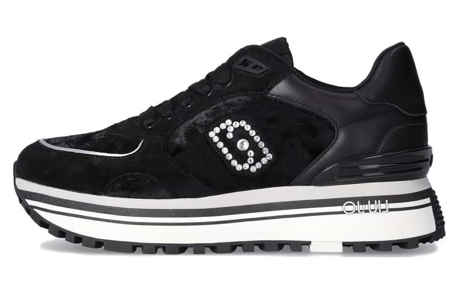 LIU·JO Leather Comfortable Round Toe Low top Casual Shoes Women's Black