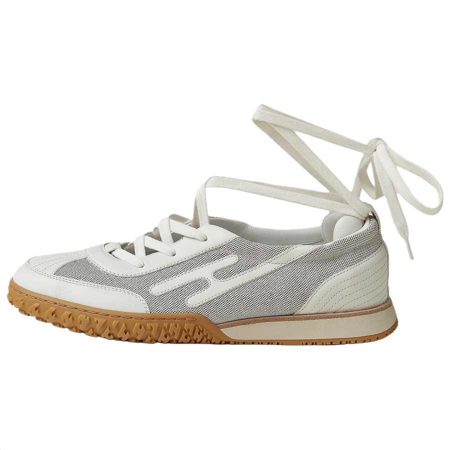 HERMES Mascot Leather Low top Casual Shoes 2cm Women's White