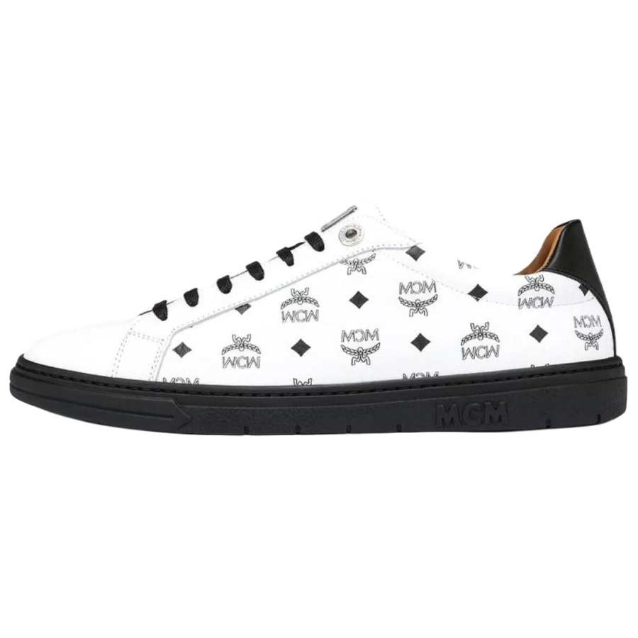 MCM Visetos Terrain Low 'Monogram Print - White Black'