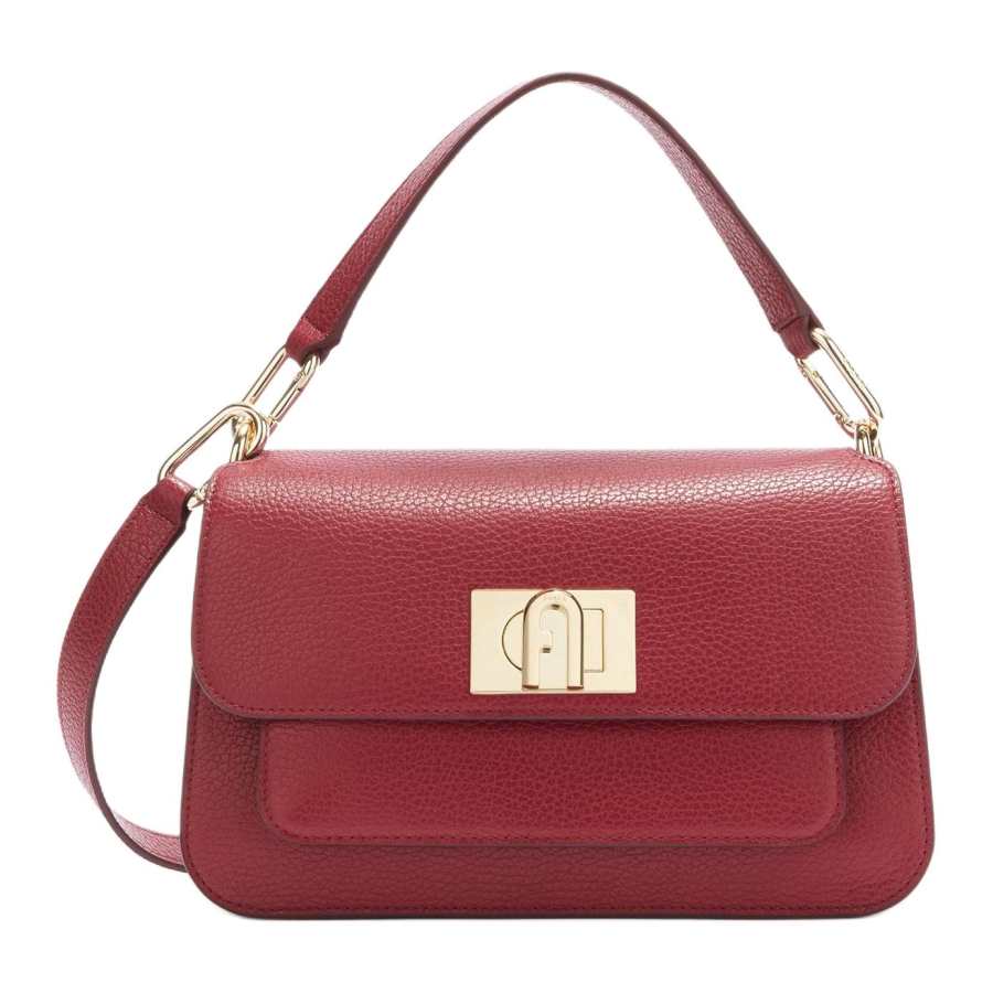 Furla Cow Leather Handbag Small Women's Cherry Red