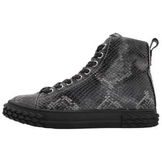 Giuseppe Zanotti Giuseppe Zanotti/GZ Blabber Leather Embossed Abrasion Resistant High top Skateboard Shoes Men's Black