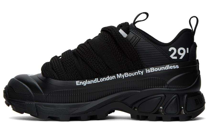Burberry Arthur Textile, Leather Low top Casual Shoes Men's Black