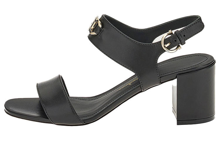FERRAGAMO Gancini One Strap Sandals Women's Black