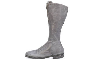 GUIDI Leather Ankle Boots Women's Light Gray