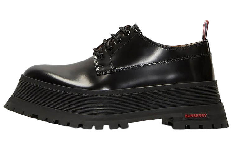 Burberry Jefferson Derby Shoes Leather Platform Casual Shoes Women's Black