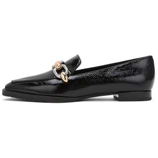 STELLA LUNA Top Grain Cow Leather Loafers Women's Black