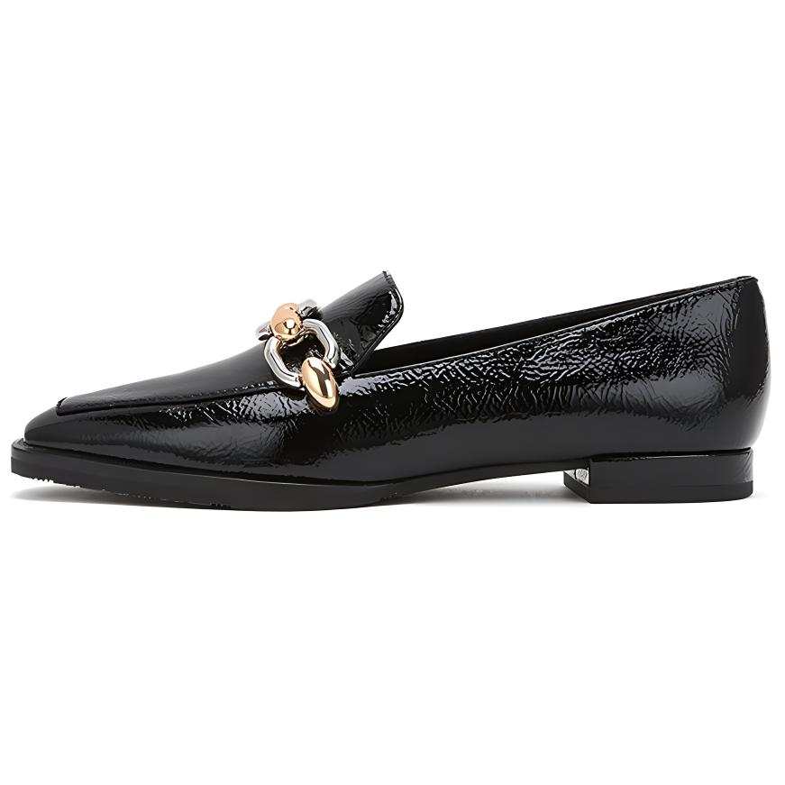 STELLA LUNA Top Grain Cow Leather Loafers Women's Black