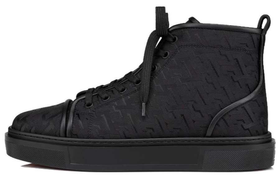 Christian Louboutin CL High top Skateboard Shoes Men's Black