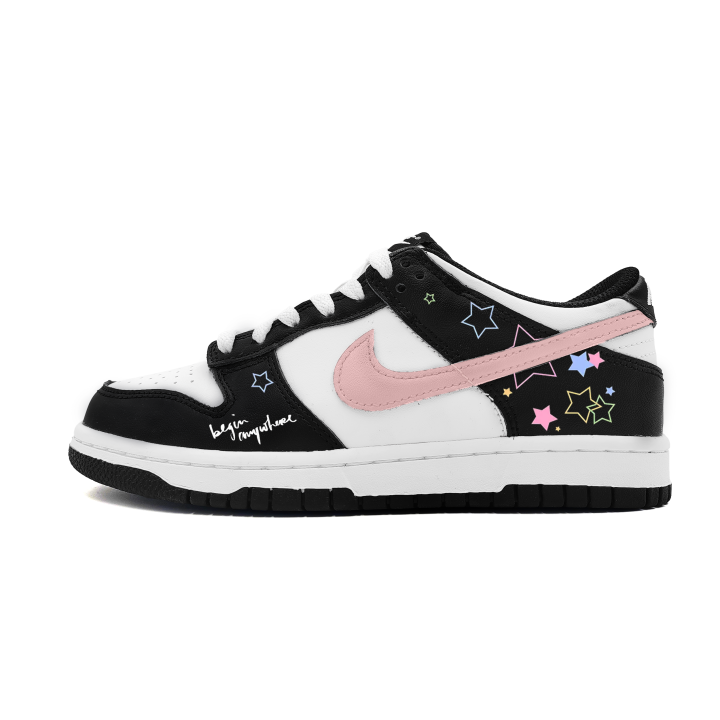 Nike Nike Dunk Star Wish Abrasion Resistant Low top Skateboard Shoes Women's Black White