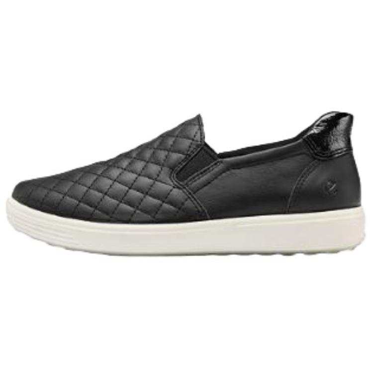Ecco Fluttershy Cool Size 7 Cow Leather Low top Skateboard Shoes Women's Black