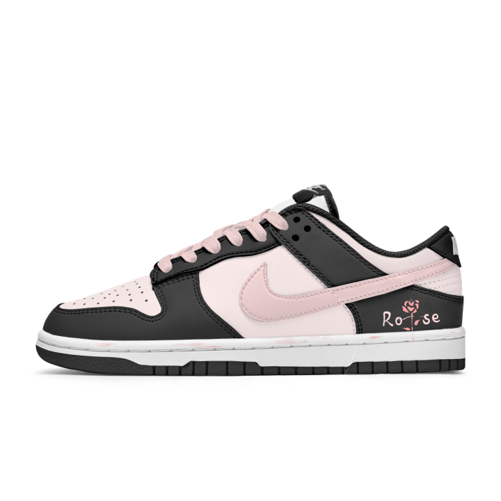 Nike Nike Dunk Panda Abrasion Resistant Low top Skateboard Shoes Unisex Black Pink