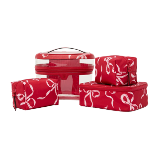 Victoria's Secret Red Print 4 in 1 Makeup Bags Portable Storage