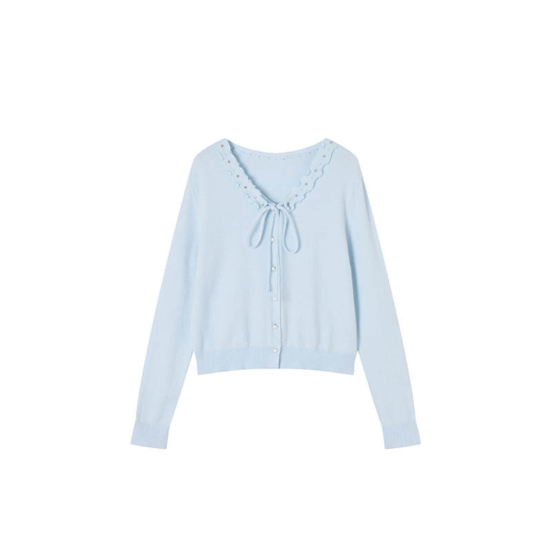 XIANGYING Knitwear Women's V Neck Moderate