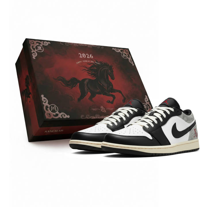 Jordan Jordan Air Jordan 1 Low CNY Horse Year, Three Times Laboratory, Ink Horse Chasing The Wind, Box Abrasion Resistant
