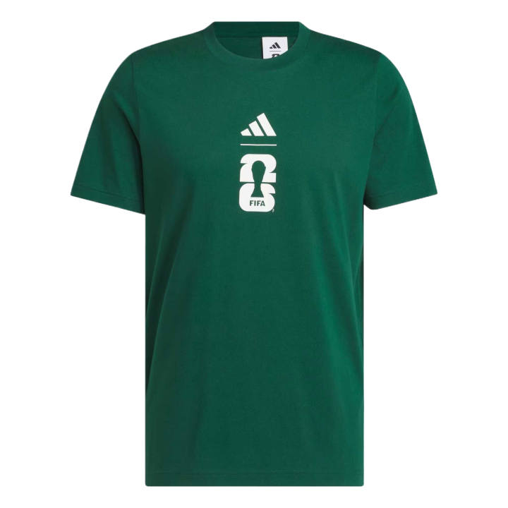 Adidas Adidas WORLD CUP T Shirts Men's University Green Crew Neck Moderate Straight Fit