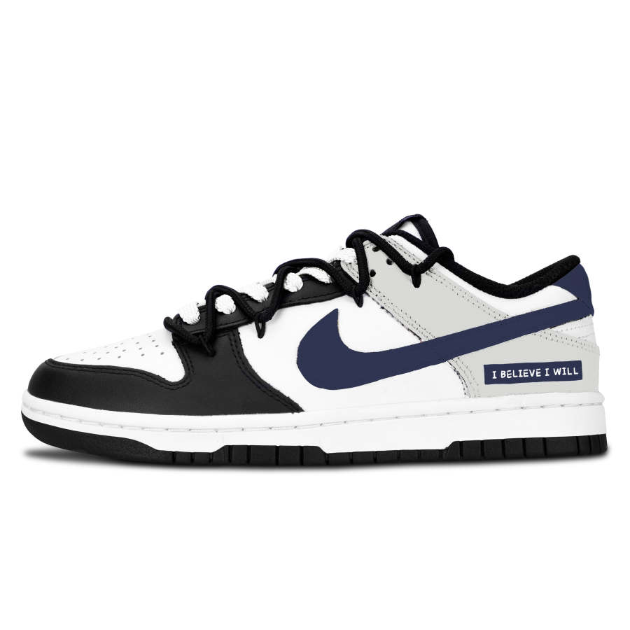 Nike Nike Dunk Black And White Panda, Indigo Letter Elegant Preface Abrasion Resistant Abrasion Resistant Low top