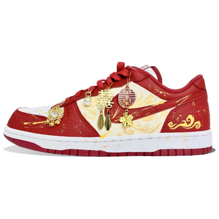 Nike Nike Big NIKE LOW Love Forever, Wedding Shoes, Chinese Style, Hand Drawn, Peony, Joy Casual Low top Skateboard Shoes