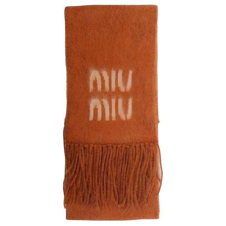 MIU MIU Knit Scarves Women's Orange