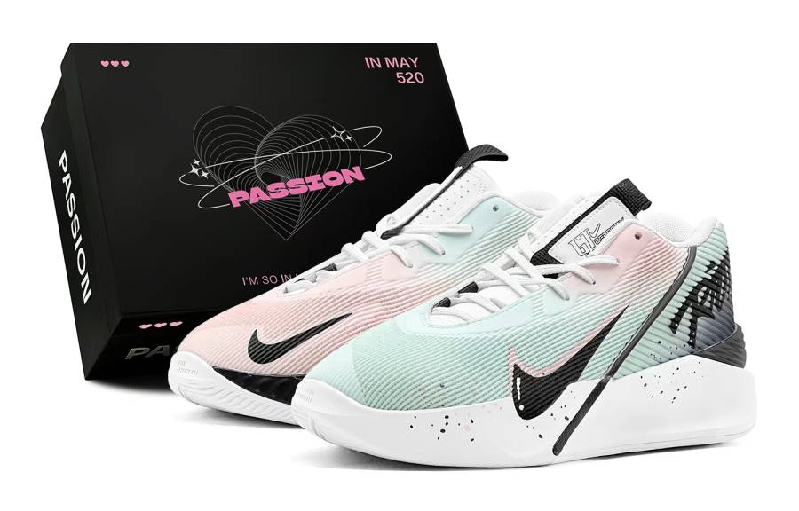 Nike Nike G.T. Jump Academy Reverse Colorway, Pink & Cyan & Ink, Fashion Individual Abrasion Resistant Abrasion Resistant