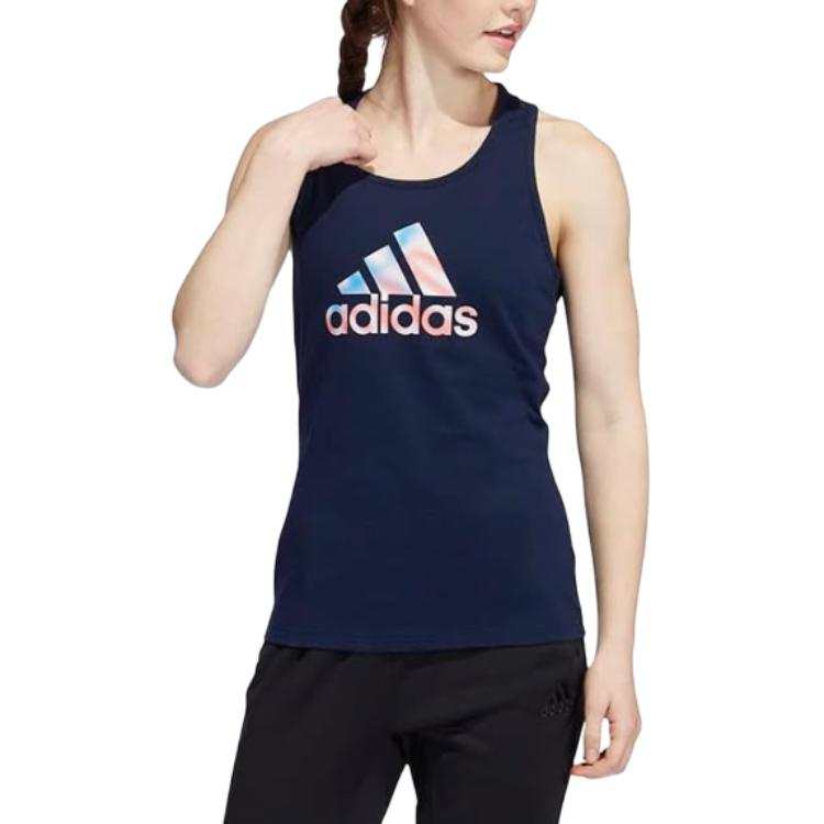 Adidas Adidas Tank Tops Women's Marine Blue Crew Neck Moderate Other