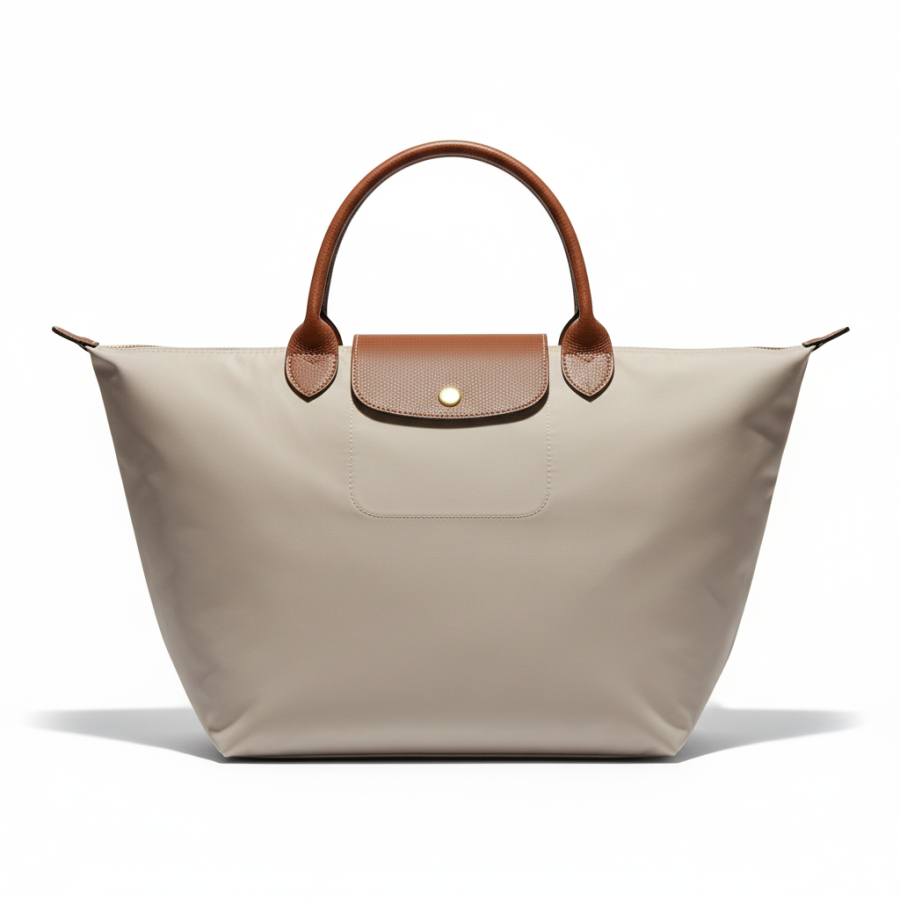 LONGCHAMP LONGCHAMP Le Pliage Nylon Handbag Medium Women's Lime Gray